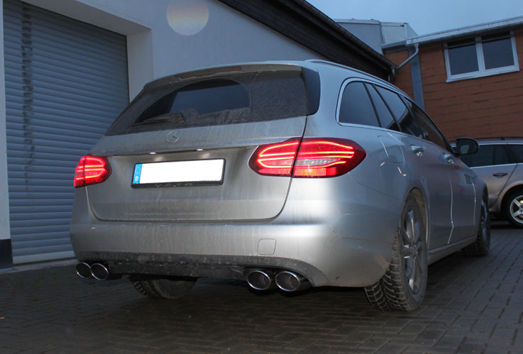 Mercedes C-Klasse 205 Limousine/ T-Modell Endschalldämpfer rechts/links mit Y-Verbindungsrohr - 2x115x85 Typ 32 rechts/links