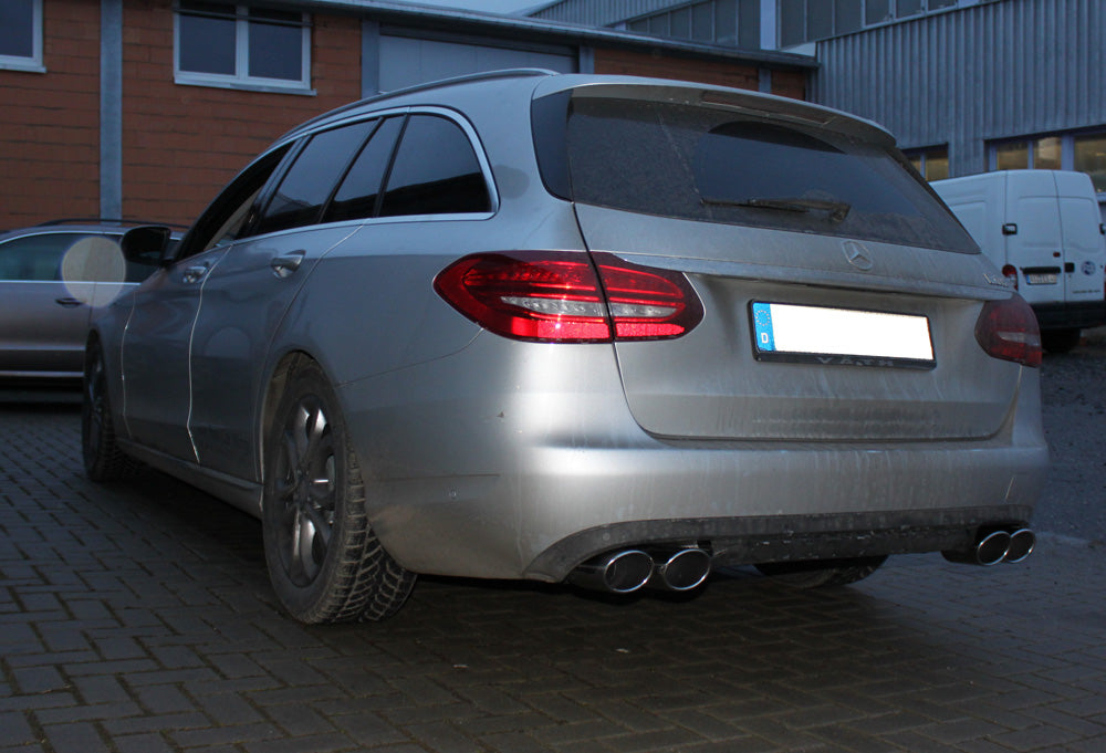 Mercedes C-Klasse 205 Limousine/ T-Modell Endschalldämpfer rechts/links mit Y-Verbindungsrohr - 2x115x85 Typ 32 rechts/links