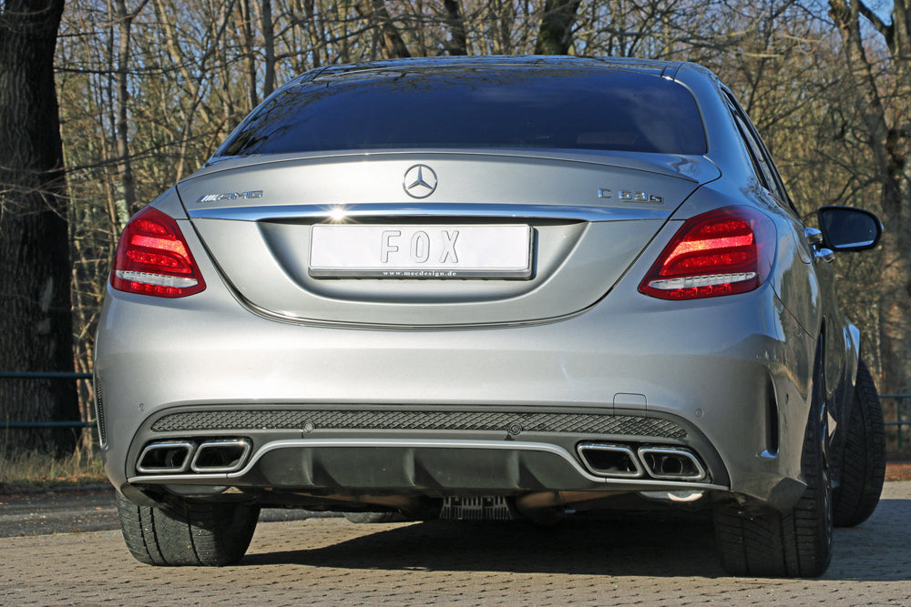 Mercedes C-Klasse 205 AMG C63 S Endschalldämpfer rechts/links inkl. Abgasklappen - Endrohre sitzen in der originalen Stoßstange