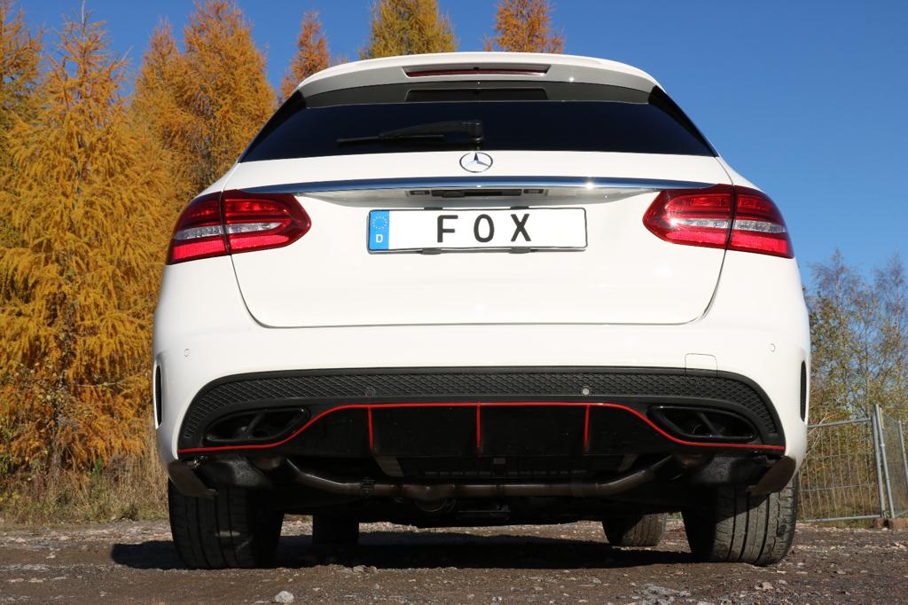 FOX Mercedes C-Klasse 205 Limousine/ T-Modell/ Cabrio/ Coupe Endschalldämpfer rechts/links mit Endrohrtulpen