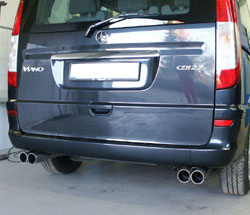 Mercedes Vito/ Viano - W639 (nicht Compact) Endschalldämpfer quer Ausgang rechts/links - 2x76 Typ 10 rechts/links