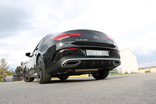 Mercedes CLA 250 4matic - 118 Endschalldämpfer quer Ausgang rechts/links - Ausgang der Endrohre hinter der Stoßstange
