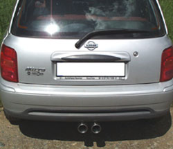 Nissan Micra K11 Endschalldämpfer Ausgang mittig  - 2x76 Typ 13
