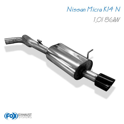 FOX Nissan Micra K14 N Endschalldämpfer - 1x90 Typ 25 schwarz emalliert