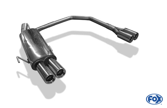 Opel Astra F-CC Endschalldämpfer Ausgang rechts/links 3-Punkt-Aufhängung  - 2x80 Typ 13 rechts/links
