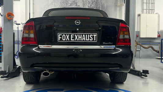 FOX Opel Astra G Coupe Turbo Endschalldämpfer einflutig Ø70mm - 115x85 Typ 32