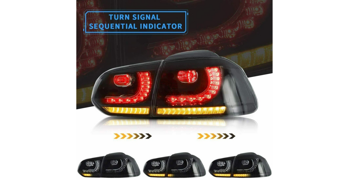 LED-Rückleuchten VW Golf 6 VI Schwarz Dynamische Blinker TLIWW0011
