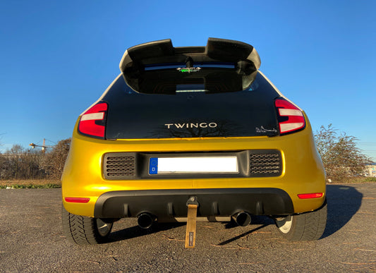Renault Twingo III - BCM Endschalldämpfer quer Ausgang rechts/links inkl. Flexstück - 1x80 Typ 14 rechts/links