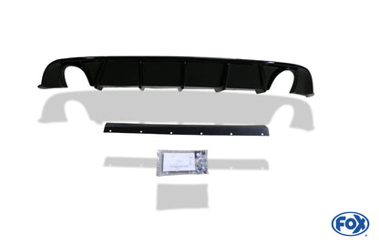 FOX VW Golf VII Facelift Einzelradaufhängung - Einsatz schwarz Endschalldämpfer rechts/links - 1x100 Typ 25 rechts/links inkl. Heckeinsatz schwarz lackiert
