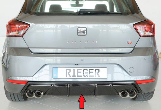 FOX Seat Ibiza V - KJ Rieger Heckeinsatz für Doppelendrohr li. u. re., (4x80mm ø), ABS, schwarz glänzend,inkl. Montagezubehör, Gutachten
