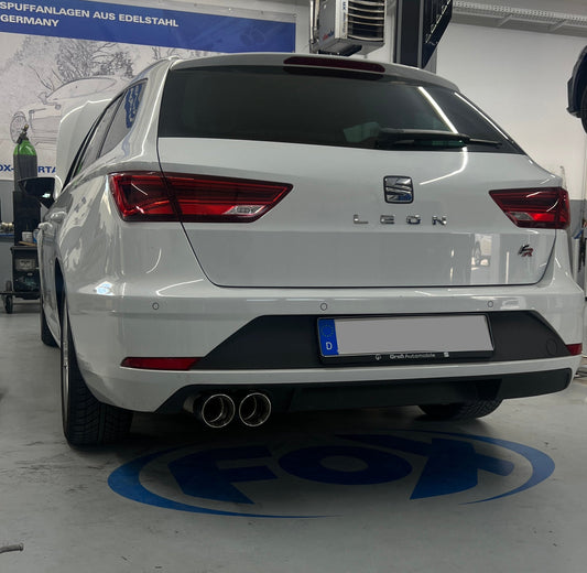 FOX Seat Leon 5F ST - Starre Hinterachse Endschalldämpfer und Vorschalldämpfer - 2x90 Typ 16