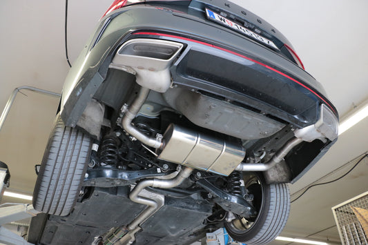 FOX Skoda Octavia NX RS iV Endschalldämpfer Ausgang rechts/links - Austritt in den originalen Endrohren (Abdeckung und Deckel des rechten Endrohres muss entfernt werden)