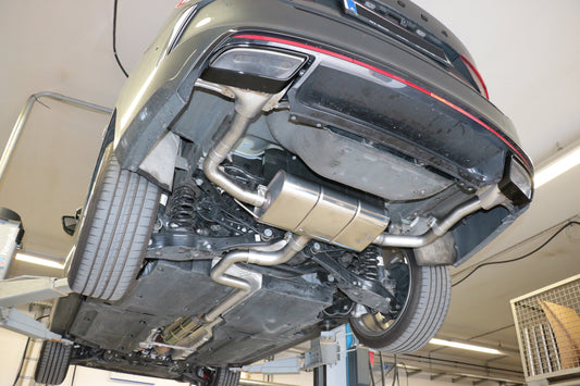 FOX Skoda Octavia NX RS iV Endschalldämpfer Ausgang rechts/links - Austritt in den originalen Endrohr mit der Teilenummer 5E3 253 681 B