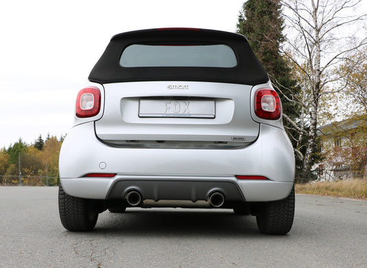 FOX Smart Fortwo 453 Brabus Coupe & Cabrio Endschalldämpfer quer Ausgang rechts/links inkl. Flexstück - 1x100 Typ 25 rechts/links