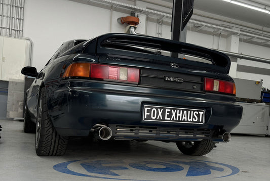 FOX Toyota MR2 Typ W2 Endschalldämpfer quer Ausgang rechts/links - 1x90 Typ 25 rechts/links