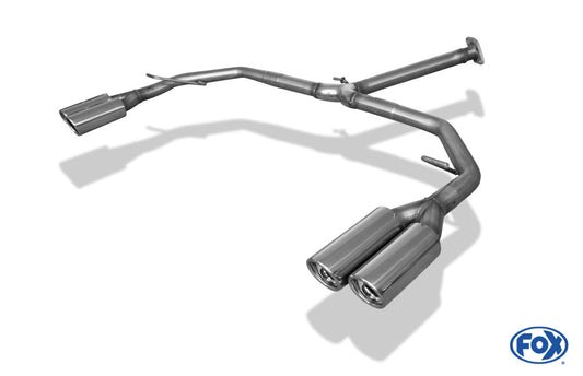 Toyota RAV 4 IV Endrohrsystem rechts/links passend auf FOX-Mittelschalldämpfer - 2x80 Typ 17 rechts/links