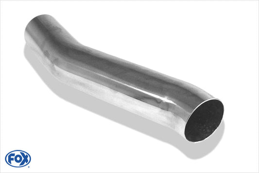 FOX Anschweißendrohr Typ 23 Ø 76 mm / Länge: 350 mm  - rund / uneingerollt / S-Rohr / ohne Absorber