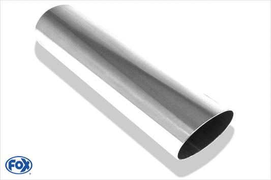 FOX Anschweißendrohr Typ 30 129x106 mm / Länge: 300 mm - oval / uneingerollt / 15° abgeschrägt / ohne Absorber