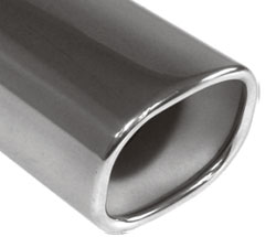 FOX Anschweißendrohr Typ 71 78x75 mm / Länge: 200 mm  - rechteckig abgerundet / eingerollt / 15°abgeschrägt / mit Absorber