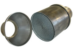 FOX Uni-Metallkat - 300 Zellen Länge: 230mm/ Anschluss: 62mm  - unpoliert (ohne Gutachten (laut StVo nicht zugelassen))