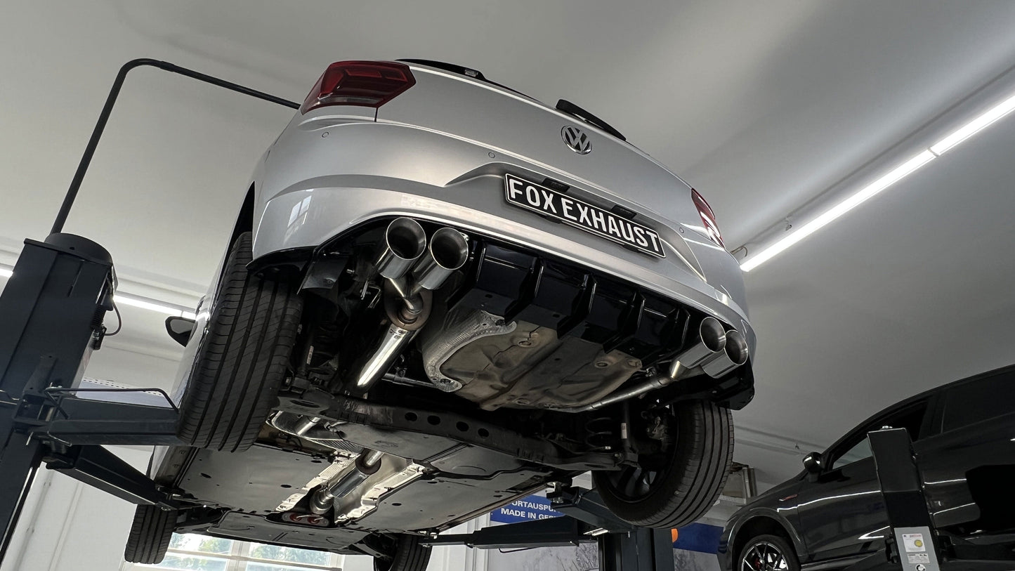 FOX VW Polo AW1 inkl. Facelift Endschalldämpfer Ausgang rechts/links mit Stutzen - 2x100 Typ 25 rechts/links