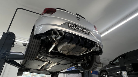 FOX VW Polo AW1 inkl. Facelift Endschalldämpfer Ausgang rechts/links mit Stutzen - 2x100 Typ 25 rechts/links