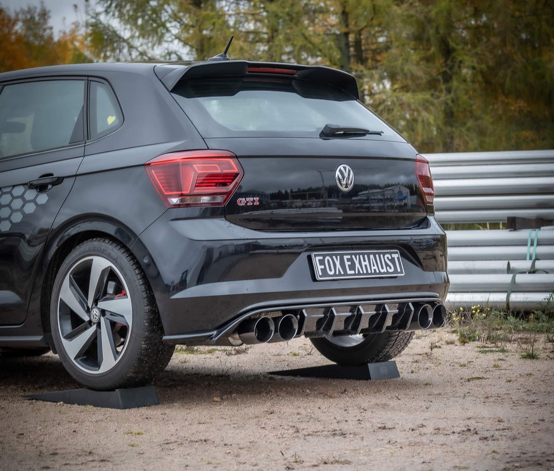 FOX VW Polo AW1 GTI Endschalldämpfer Ausgang rechts/links - 2x100 Typ 25 rechts/links schwarz emailliert