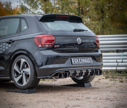 FOX VW Polo AW1 GTI Endschalldämpfer Ausgang rechts/links - 2x100 Typ 25 rechts/links schwarz emailliert