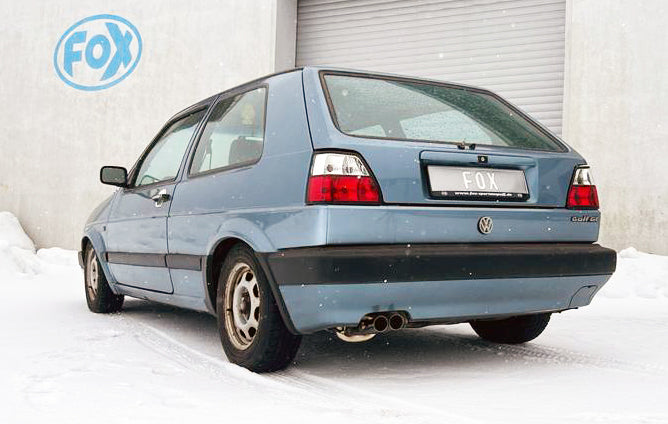 FOX VW Golf II Typ 19E Endschalldämpfer - 2x55 Typ 14 mit Knick nach links