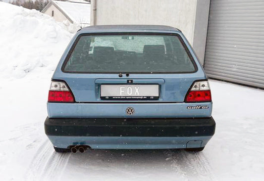 FOX VW Golf II Typ 19E Endschalldämpfer - 2x55 Typ 14 mit Knick nach links