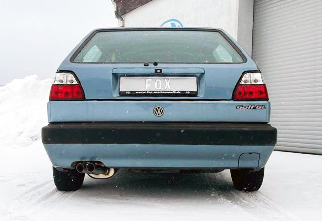 FOX VW Golf II Typ 19E Endschalldämpfer - 2x55 Typ 14 mit Knick nach links