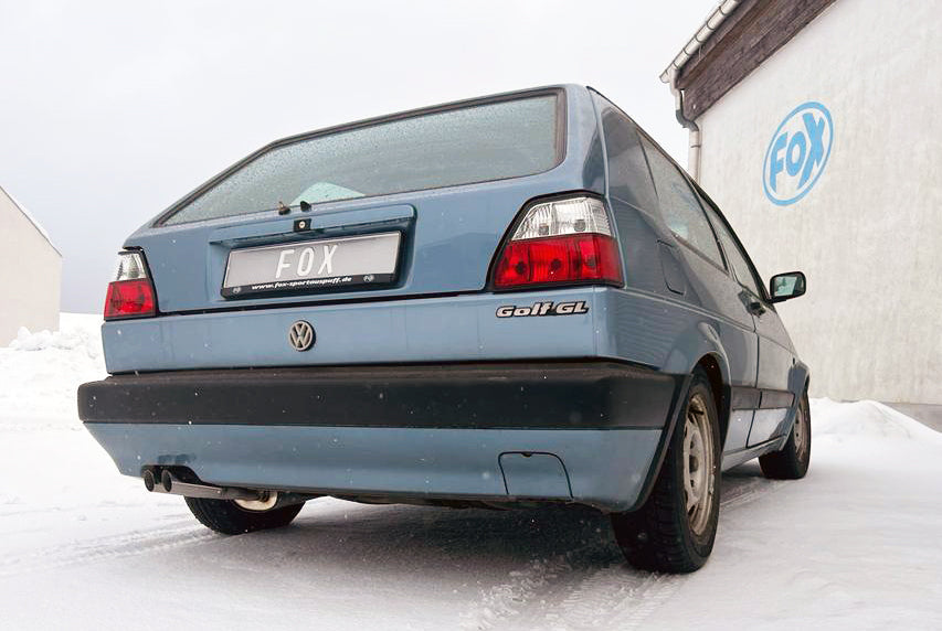 FOX VW Golf II Typ 19E Endschalldämpfer - 2x55 Typ 14 mit Knick nach links