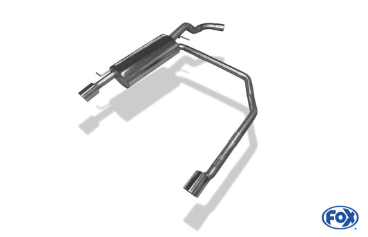 VW  Golf IV Endschalldämpfer Ausgang rechts/links Ø63,5mm - 1x90 Typ 25 rechts/links R32 Design