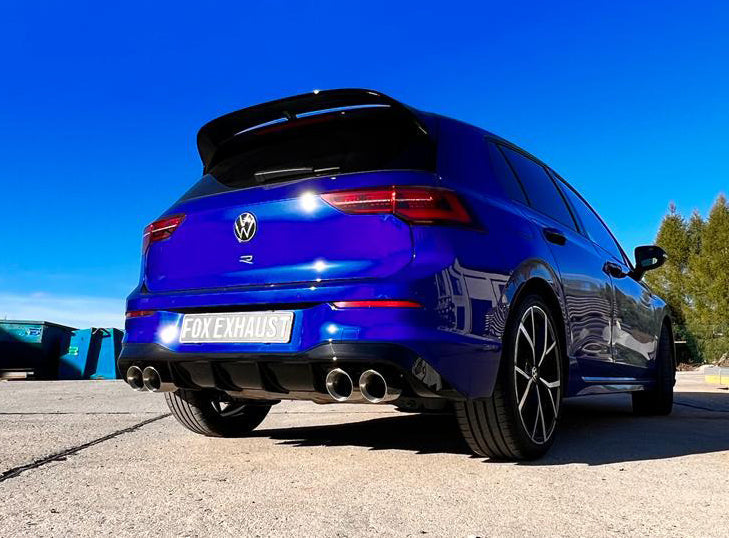 FOX VW Golf 8 R Endrohre rechts/links - 2x100 Typ 25 rechts/links - passend auf den originalen Endschalldämpfer