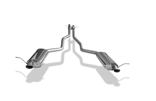 VW Phaeton - 3D Endschalldämpfer rechts/links mit X-Pipe - Austritt der Endrohre in den originalen Endrohren