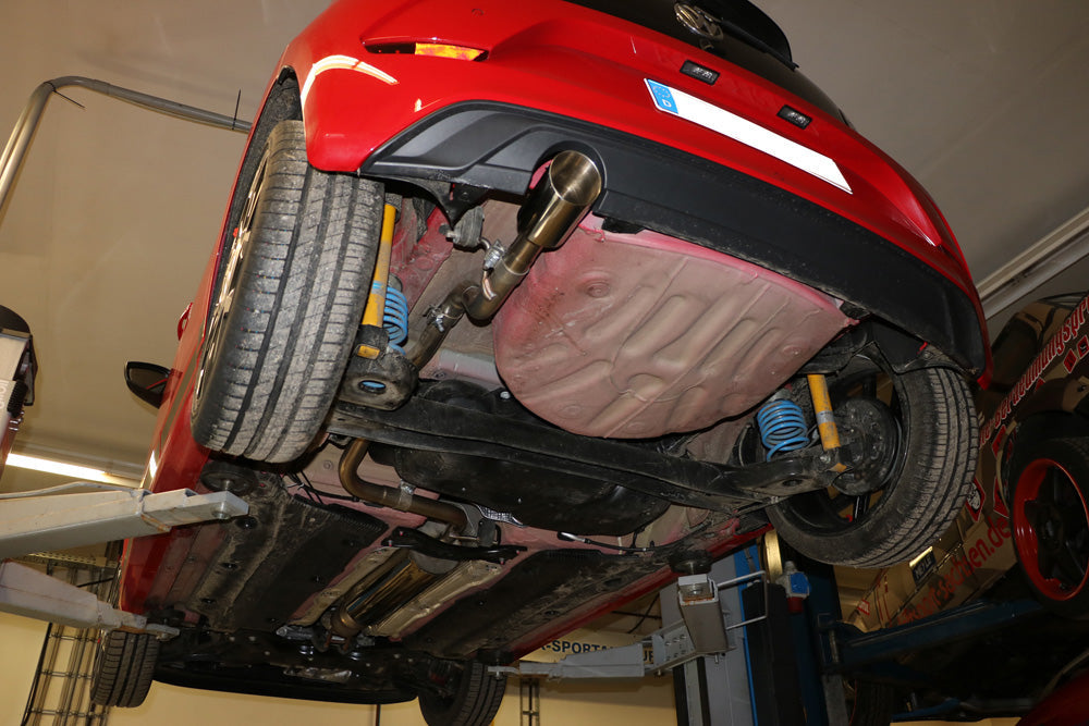 VW UP GTI Endrohrsystem links passend auf originalen oder FOX-Endschalldämpfer - 1x90 Typ 25 links